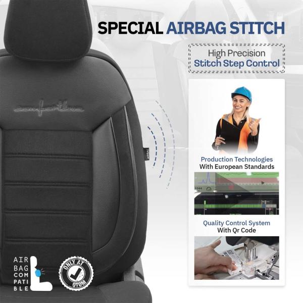 Auto Sitzbezug Set Universal Vorne und Hinten Komfortabel Komplett Set
